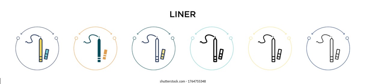 Liner icon in filled, thin line, outline and stroke style. Vector illustration of two colored and black liner vector icons designs can be used for mobile, ui, web