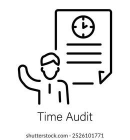 A liner icon of time audit 