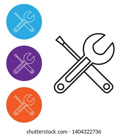 Liner illustration in four style Construction tools icon