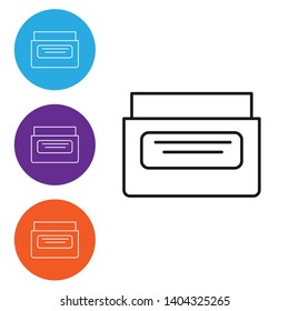 Liner illustration in four style Cosmetic cream icon vector. Face cream