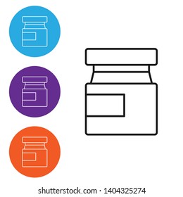 Liner illustration in four style Cosmetic cream icon vector. Face cream