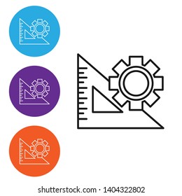 Liner illustration in four style Engineering Tools Icons. Contains such Symbols as Manufacturing, Technology, Engineer, Team, Solutions, Service and more.