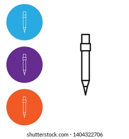 Liner illustration in four style Filled pencil super icon. Pencil symbol.