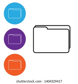 Liner illustration in four style Folder Icon for your web site design