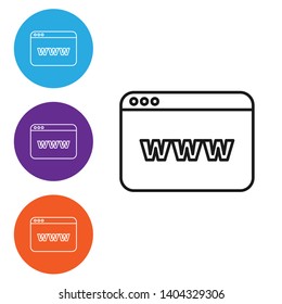 Liner illustration in four style Web site window icon. Trendy www vector symbol