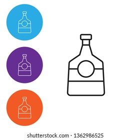 Liner illustration in four styles Alcohol bottle icon. Bar concept