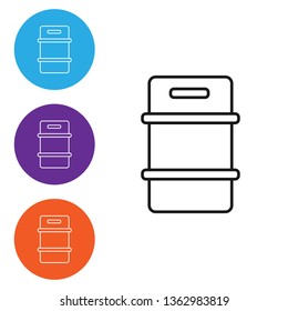 Liner illustration in four styles Beer vector keg icon. Bar concept