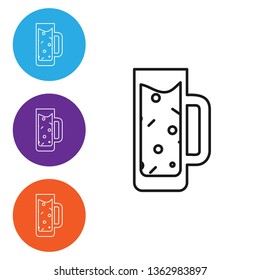 Liner illustration in four styles Beer icon. Beer glass symbol for your web site design
