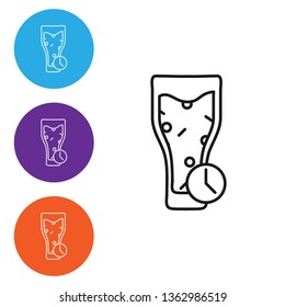 Liner illustration in four styles Beer glass party time concept