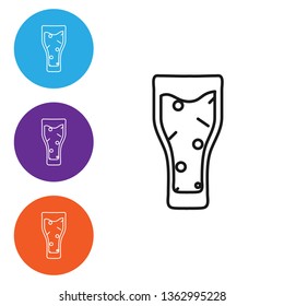 Liner illustration in four styles Beer icon. Beer glass symbol for your web site design