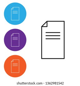Liner illustration in four styles Business paper icons
