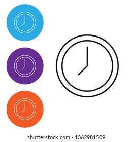 Liner illustration in four styles Clock icon for your web site design