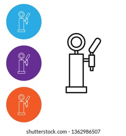 Liner illustration in four styles Draft Beer Vector Icon. Bar concept
