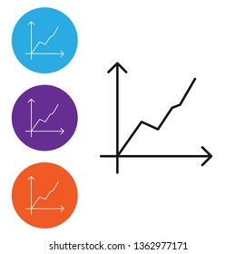 Liner illustration in four styles Graph icon, business infographics, vector illustration