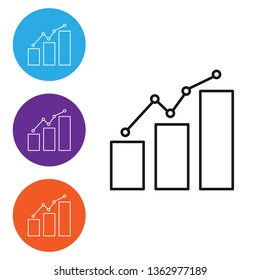Liner illustration in four styles Graph icon, business infographics, vector illustration