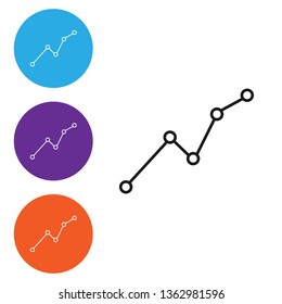 Liner illustration in four styles Graph icon, business infographics, vector illustration