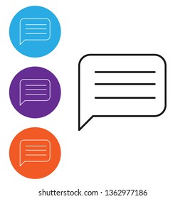 Liner illustration in four styles New Message, Dialog, Chat Speech Bubble Notification icon vector