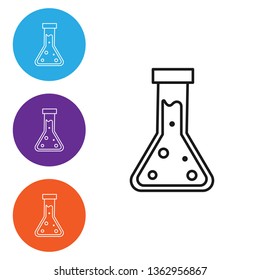 Liner illustration in four styles Test tube icon. Laboratory equipment