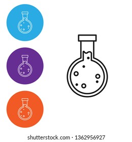 Liner illustration in four styles Test tube icon. Laboratory equipment