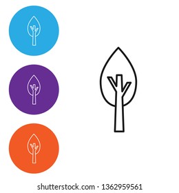 Liner illustration in four styles Tree vector icon. Forest symbol.