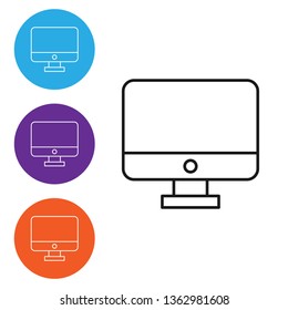 Liner illustration in four styles Vector Desktop Computer Icon