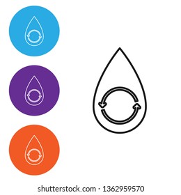 Liner illustration in four styles Water purification vector symbol