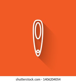 Liner illustration with long shadow on orange background  Cosmetic vector icon. Make up symbol