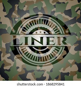Liner on camouflaged pattern. Vector Illustration. Detailed. 