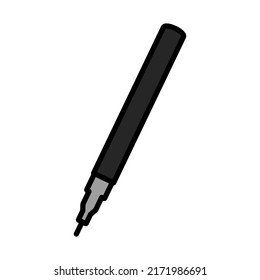 Liner Pen Icon. Editable Bold Outline With Color Fill Design. Vector Illustration.