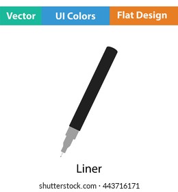 Liner pen icon. Flat color design. Vector illustration.