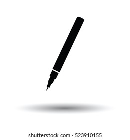 Liner pen icon. White background with shadow design. Vector illustration.