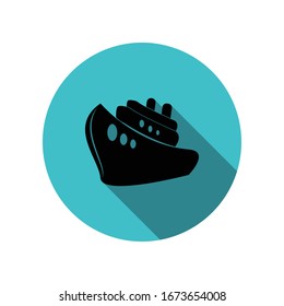 Liner ship logo long shadow icon. Simple glyph, flat vector of transport icons for ui and ux, website or mobile application