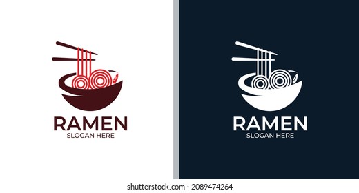liner style ramen japanese eating logo
