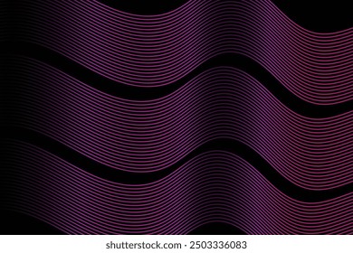 Lines abstract background black and colorful waves pattern. Abstract background. Optical illusion, wavy thin lines.