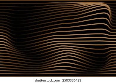 Lines abstract background black and colorful waves pattern. Abstract background. Optical illusion, wavy thin lines.