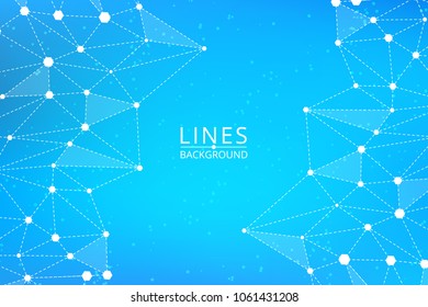Lines  Abstract background with geometric, circles, triangles, squares. Vector background Internet connection, abstract sense of science, chemistry, biology, medicine, technology, business.