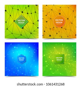 Lines  Abstract background with geometric, circles, triangles, squares. Vector background Internet connection, abstract sense of science, chemistry, biology, medicine, technology, business.