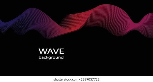líneas fondo abstracto con onda brillante. Elemento de diseño de líneas móviles brillantes. Gradiente azul violeta moderno que fluye las líneas de onda. Concepto de tecnología futurista. Fondo abstracto de ilustración de vector