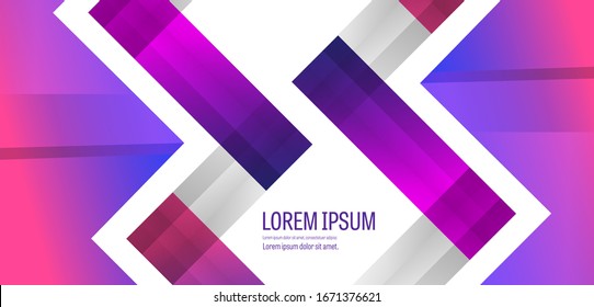 Líneas de fondo abstracto, color rosa brillante. Diseño de textura de fondo abstracto vectorial, afiche brillante, fondo rosado banner y rayas y formas azules.
