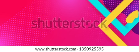 Lines abstract background, pink bright color. Vector abstract background texture design, bright poster, banner pink background, yellow and blue stripes and shapes.