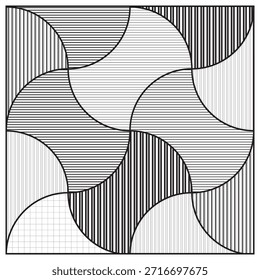 Líneas abstractas en blanco y negro patrón Vector Vector geométrico