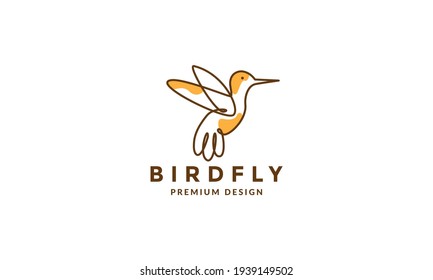 lines abstract colorful bird fly hummingbird logo vector symbol icon design illustration
