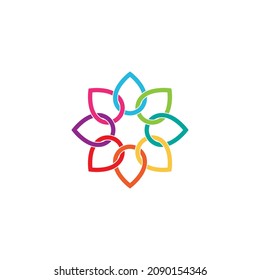 líneas abstracción de flores de agua de gota símbolo icono vector gráfico ilustración idea creativa
