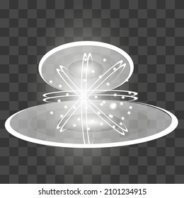  Efecto abstracto de líneas. Efecto del brillo de la luz del círculo de oro del vector sobre el fondo transparente. Ilustración circular de energía brillante