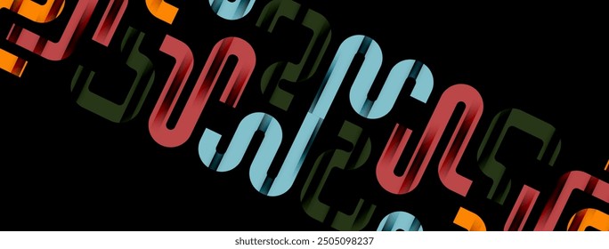 Linien, abstrakter Briefstil, Designhintergrund. Geometrische Vektorgrafik Für Tapete, Banner, Hintergrund, Karte, Buchgrafik, Landing Page