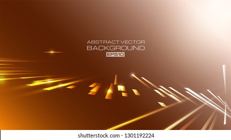 Lines abstract with light on brown background. Eps10 vector