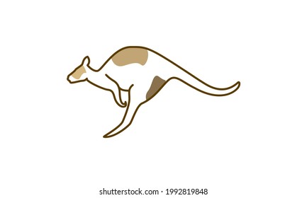 lines abstract modern kangaroo jump logo vector icon illustration design