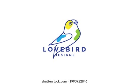 líneas abstracción cantando el logotipo de ave amorosa diseño de icono