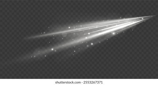 lines air flow effect.  Racing cars dynamic flash effects city road with long exposure. Horizontal speed lines connection vector background.