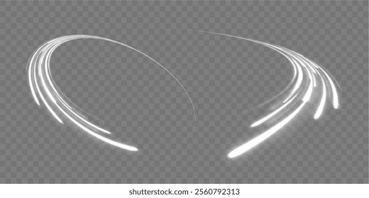 lines air flow effect.  Racing cars dynamic flash effects city road with long exposure. Horizontal speed lines connection vector background.